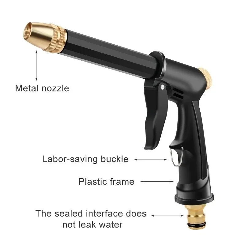Portable High-Pressure Water Gun Cleaning Car Wash Machine Garden Watering Hose Nozzle Sprinkler Foam Thread Quick Connector