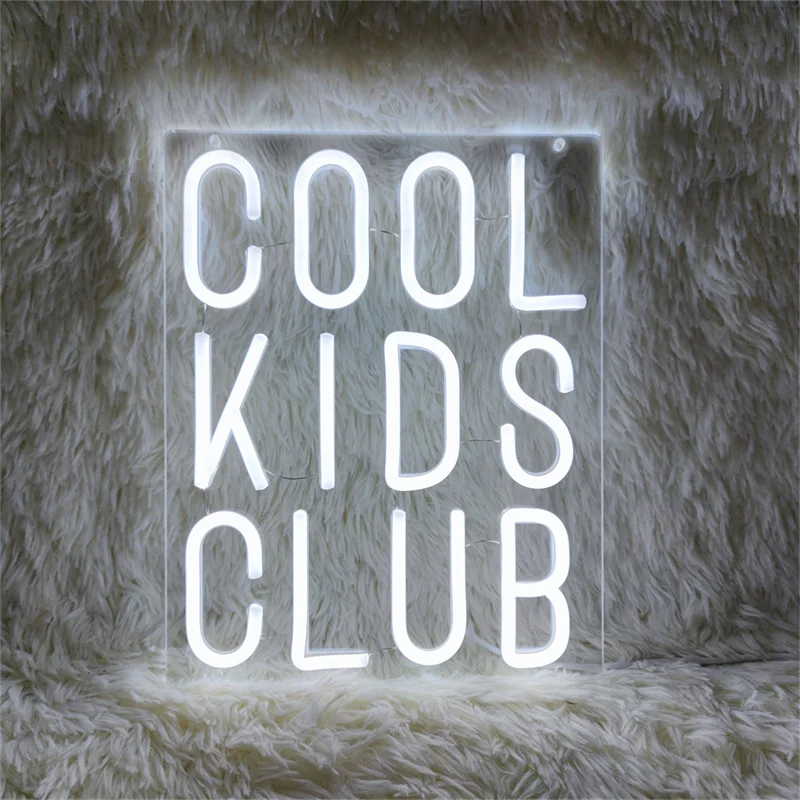 Cool Kids Club Neon LED Sign Handmade USB Neon Lights for Kids Bedroom Baby Nursery Room Playroom Wall LED Neon Decor Party Gift