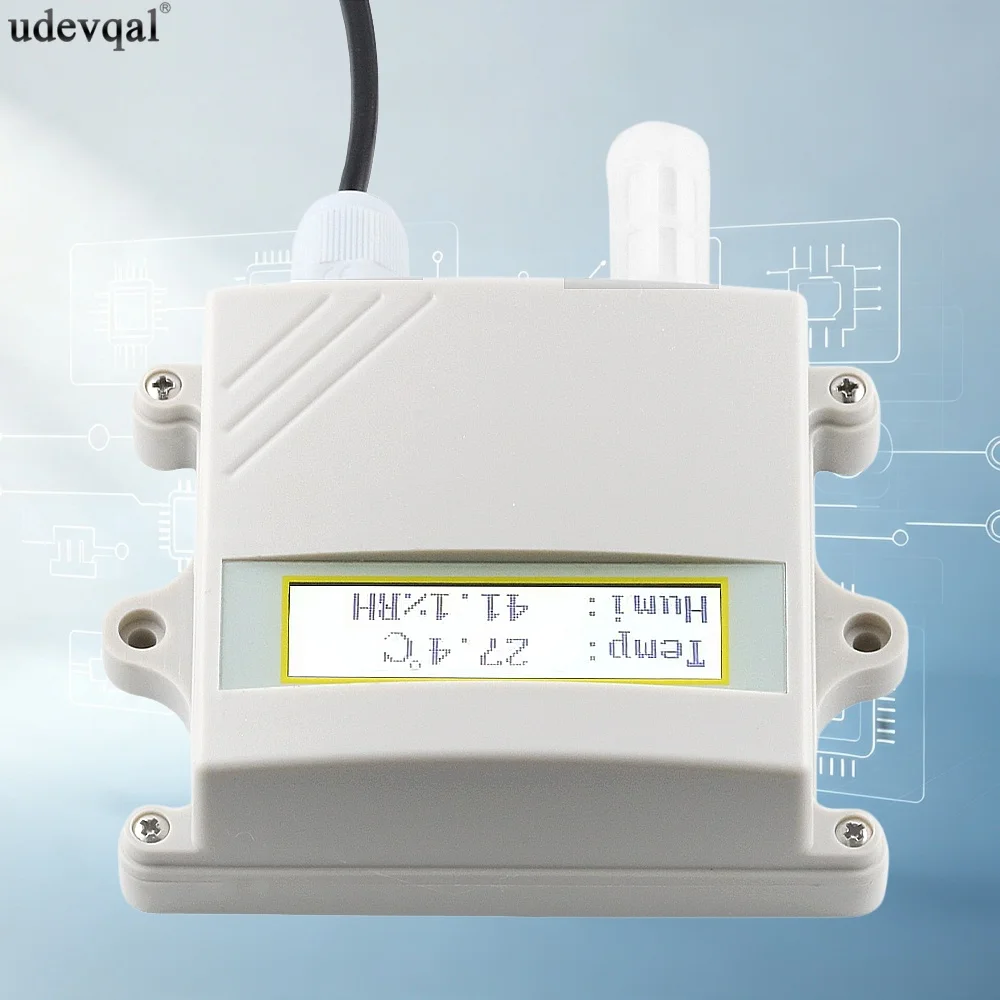Wall‑mounted Temperature  Sensor Humidity Transmitter 12～24V DC -30～70℃ 0～100%RH RS485 4-20mA 0-5V 0-10V Output Signal