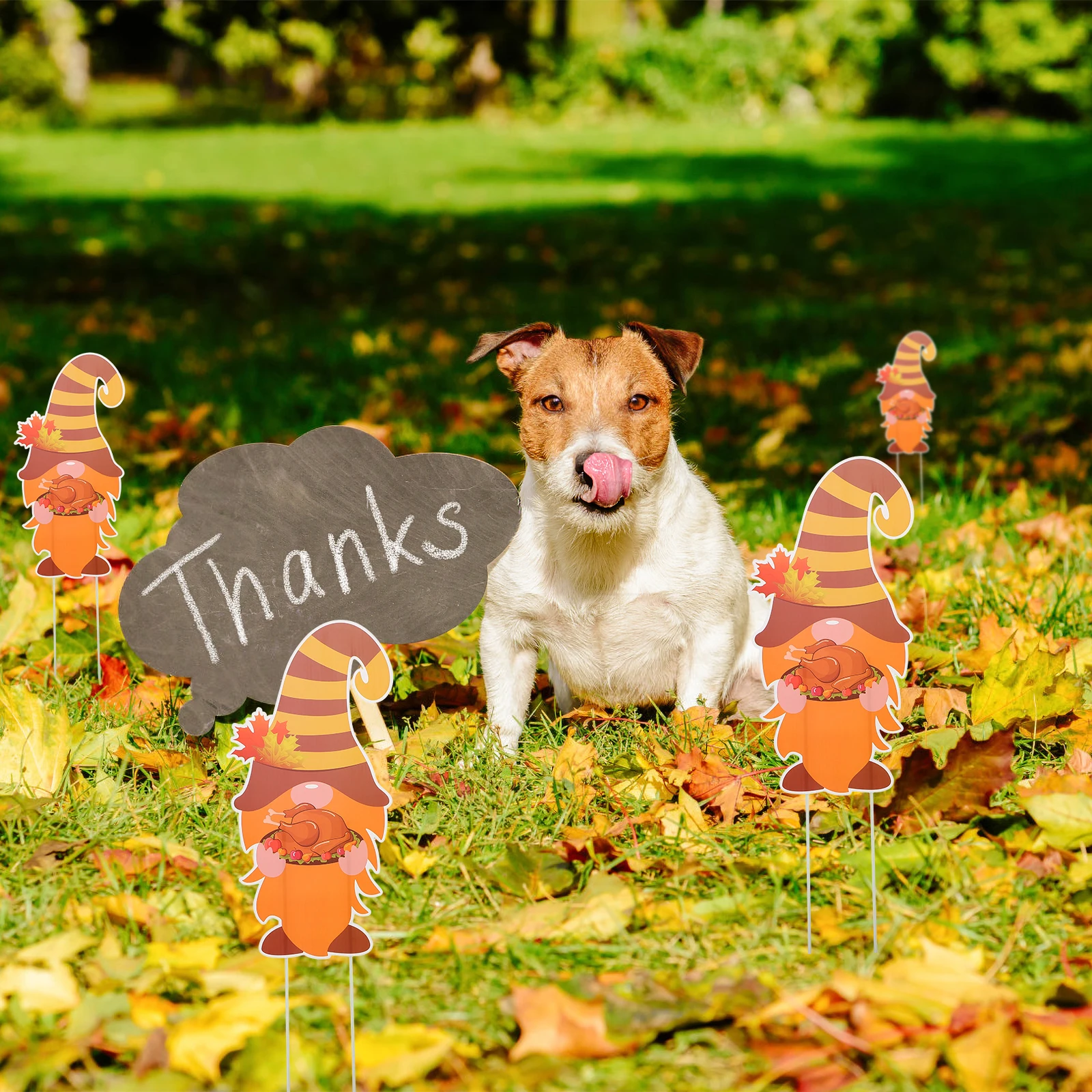 

1pc Garden Insert Boards Thanksgiving Outdoor Yard Decor Party Decoration Sturdy Plastic Lovely Sign Festival Stakes Vivid