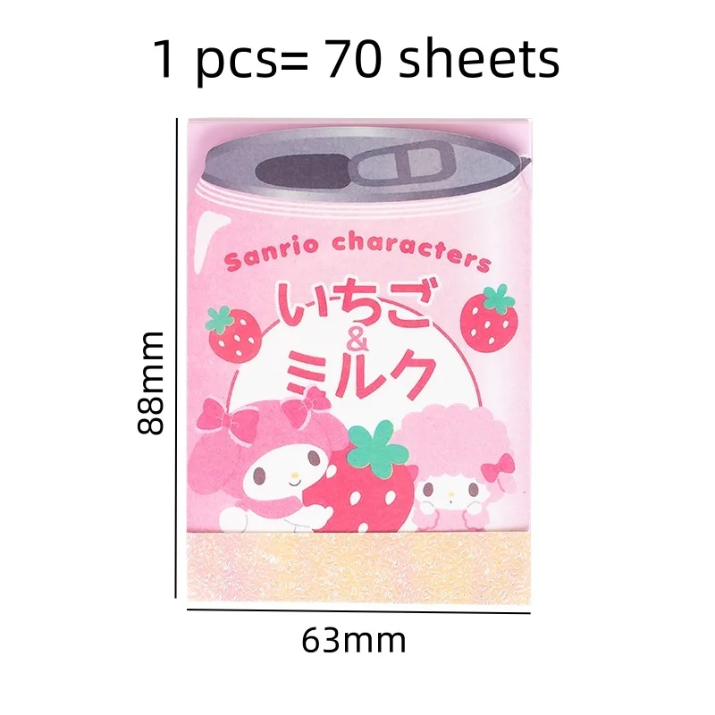 12pcs/lot Sanrio Melody Kuromi Hangyodon Memo Pad Cute Sticky Notes Stationery Label Notepad Planner Sticker Post School Supply