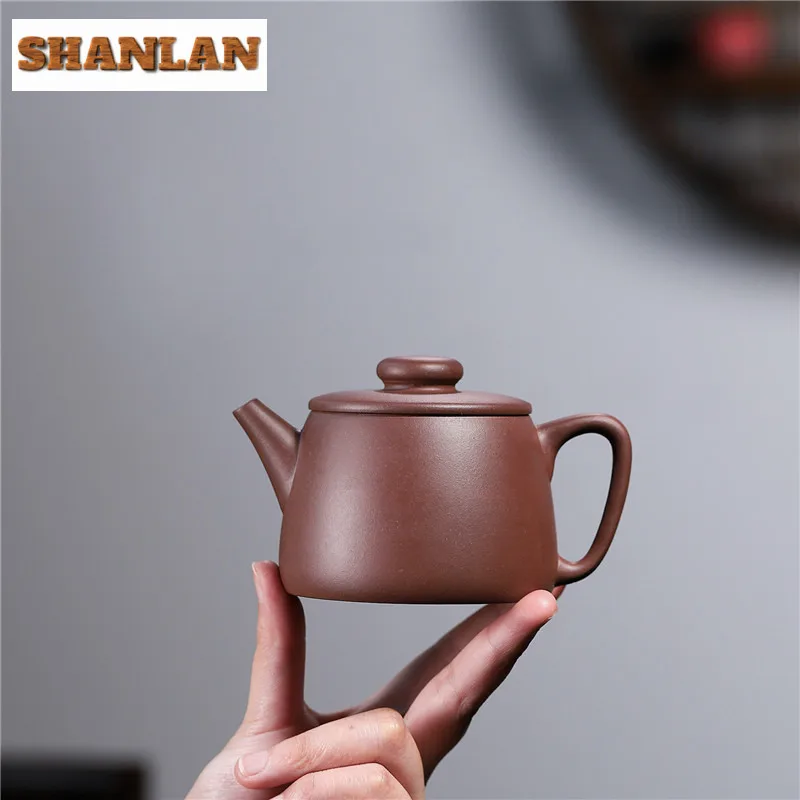 260ml Exquisite Yixing Purple Clay Teapots Handmade High Scoop Pot Raw Ore Dicaoqing Mud Tea Maker Kettle Chinese Zisha Tea Set