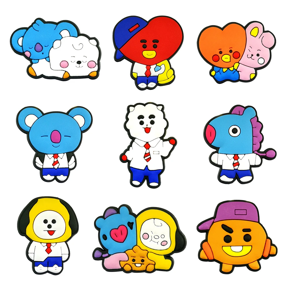 Breloques de chaussures de dessin animé, 7 à 24 pièces, bricolage, sabots, sandales, Bracelets, décoration de chaussures, accessoires, boucle pour garçons et filles