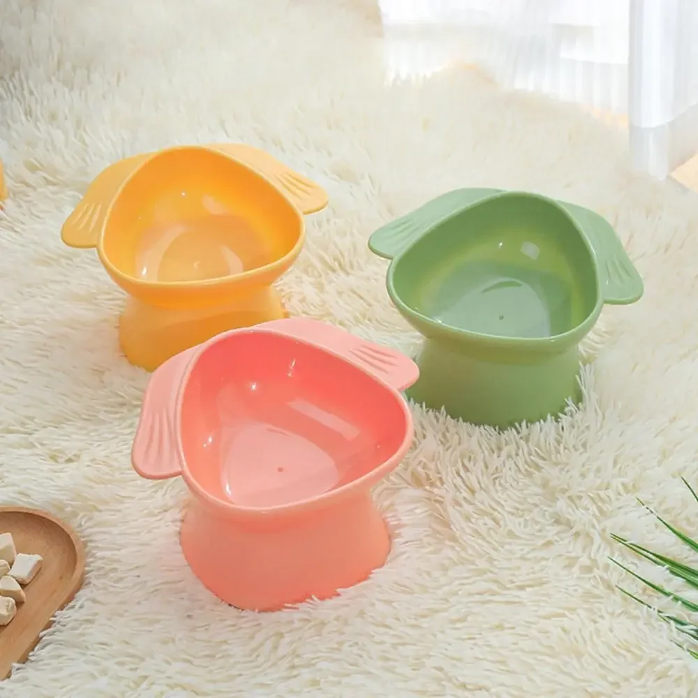 1 Pc Ractical Plastic Oblique Cat Food Bowl Non-Slip Colorful Pet Feeding Cup Indoor Home Puppy Kitten Food Container