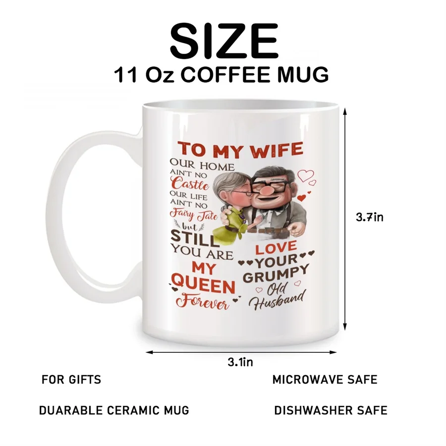 To My Wife  Mugs For Wedding Gifts for Wife from Husband Birthday Novelty Coffee Ceramic Tea Cups White 11 oz