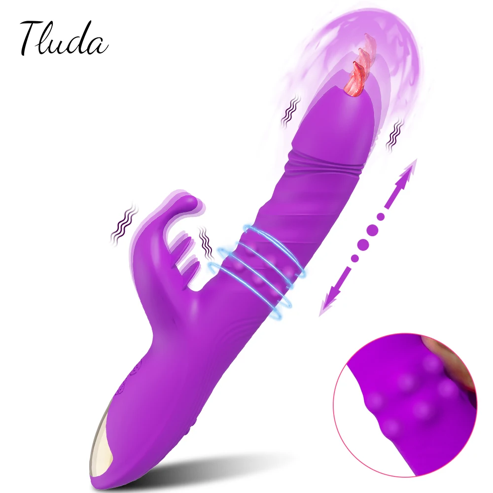 Thrusting أرنب هزاز للنساء البظر G-بقعة محفز تأتي والذهاب هزاز للمهبل الإناث معدات الاستمتاع واللعبة الجنس للنساء