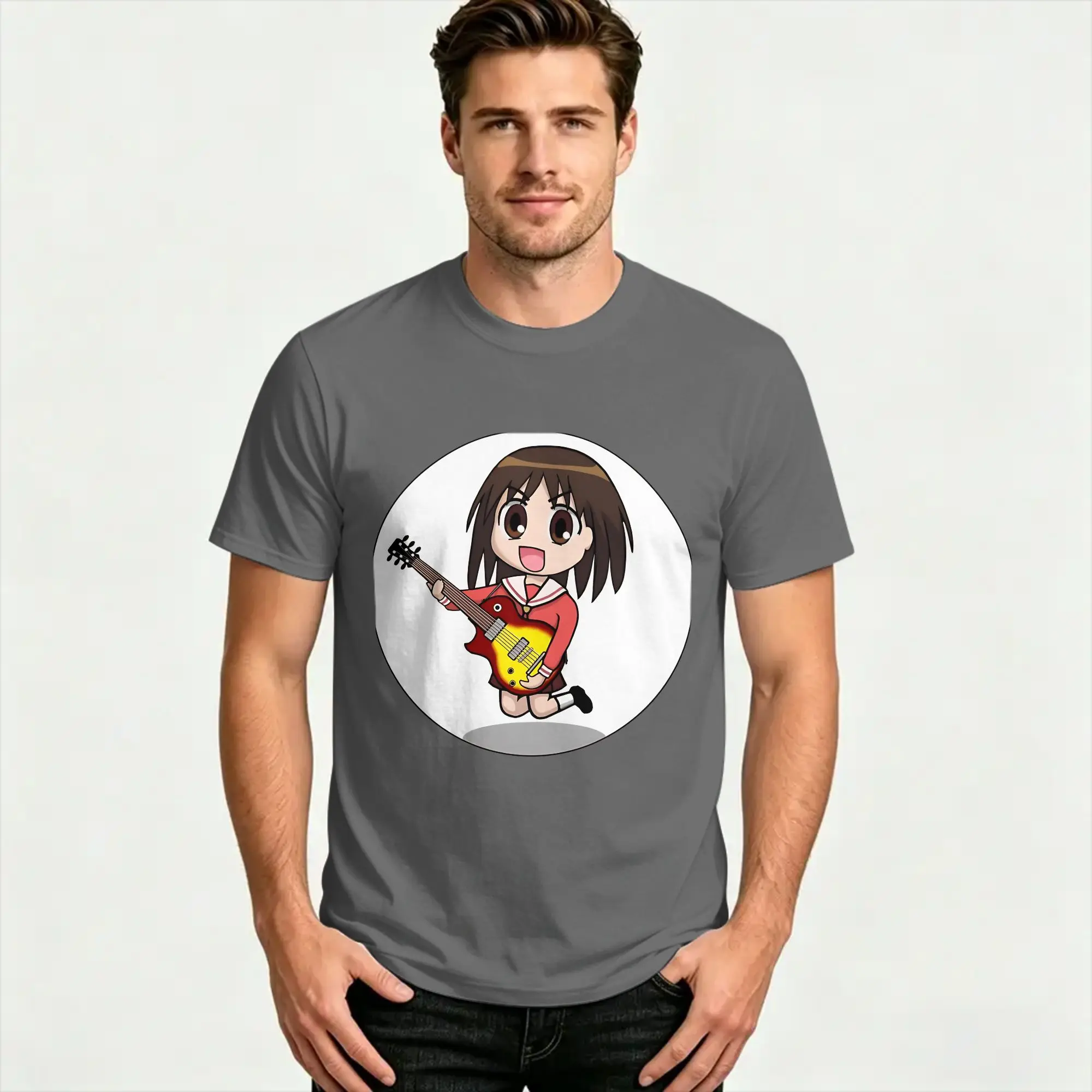 Men Women Shredding  Azumanga Daioh T Shirt  Pure Cotton Clothes Novelty Short Sleeve Round Collar Tees Birthday Present T-Shirt