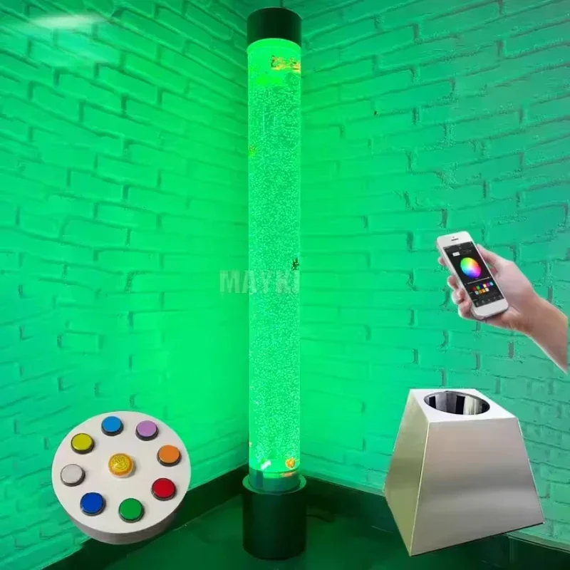 Autism Sensory Therapy Free Standing Rgb Color Control Led Light Fish Lamp Acrylic Water Column Bubble Tube Sensory Equipment