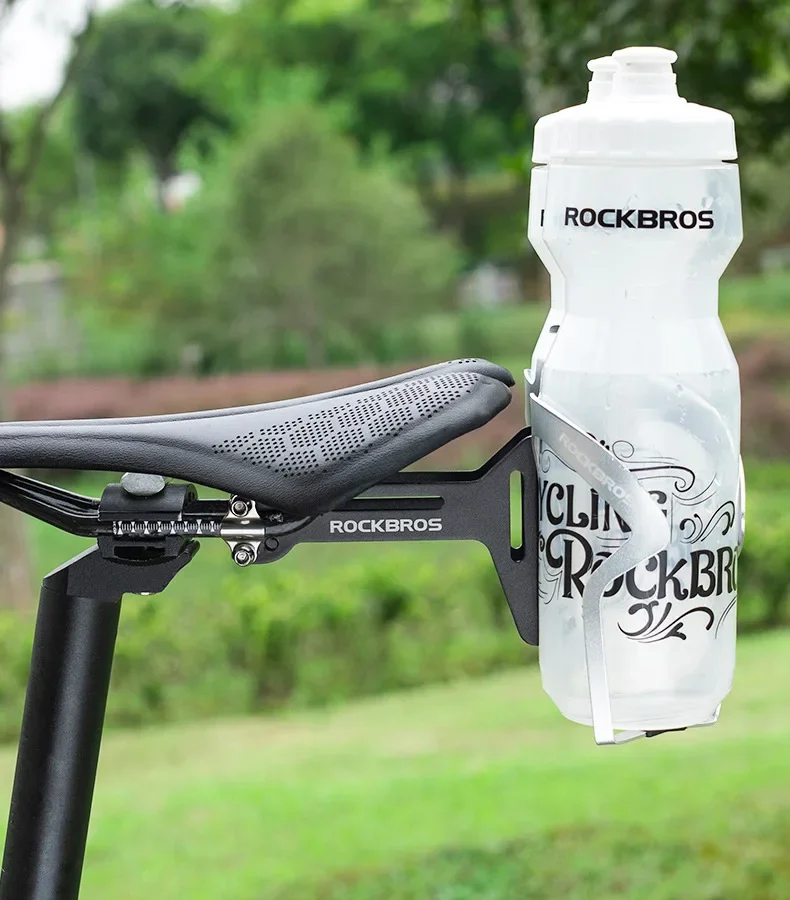 ROCKBROS Double Cup Bicycle Water Bottle Cage Saddle Extension Holder Cycling Kettle Brackets MTB Road Bike Accessories Parts