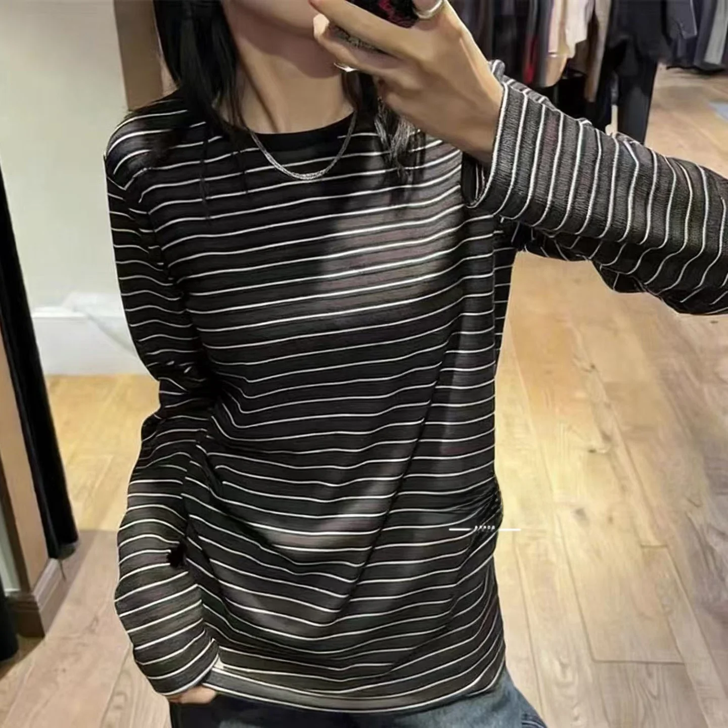 

Soft Classic round Neck Long Sleeve Slim Fit Versatile Top Women's Casual Style Spring 2026 Pure Original Early Spring New JS