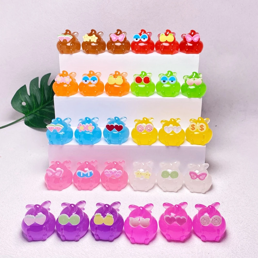 One Set/10pcs New Mini Resin Luminous Charms DIY Materials Table Home Decorations Accessories Small Trendy Toy Z2175