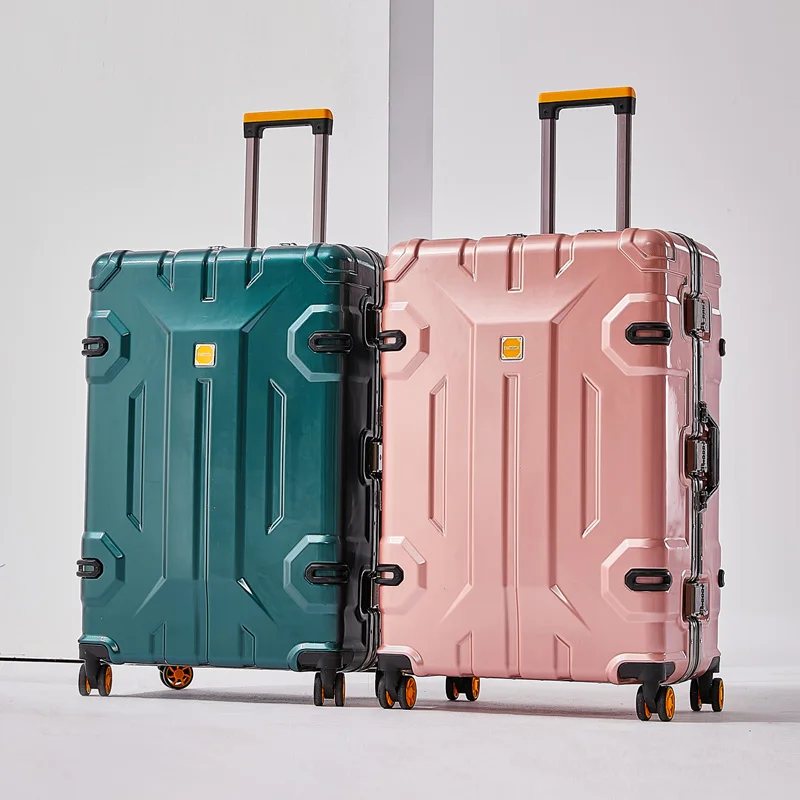 حقيبة أمتعة بإطار من الألومنيوم بسعة كبيرة مع حقيبة سفر بعجلات متينة ومقاومة للاهتراء مقاس 20-28 بوصة #3