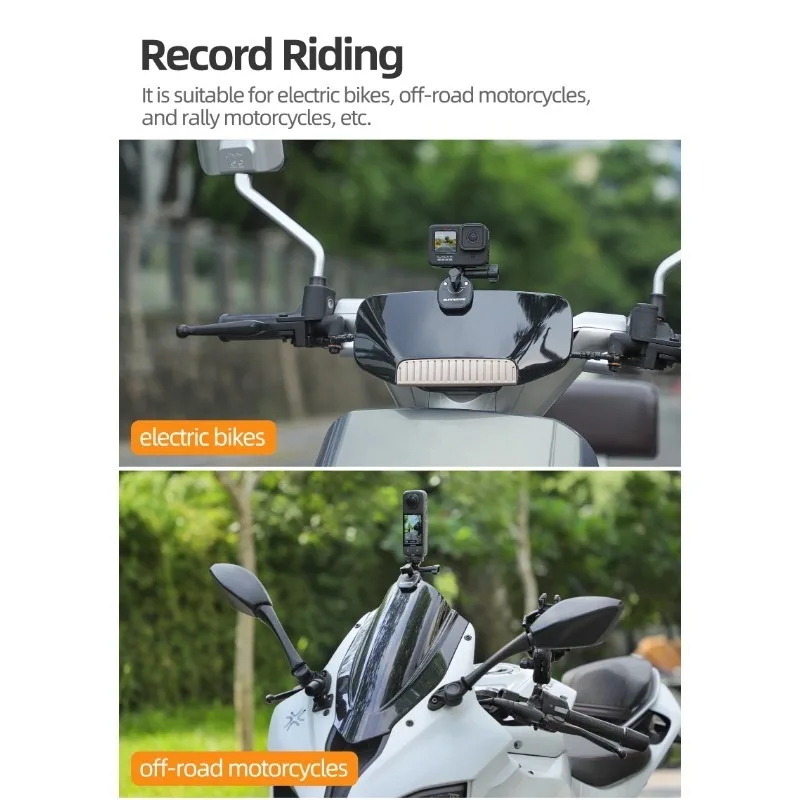 Motorcycle Windshield Clip For Insta360 X4 Ace Pro 2 DJI Action 5 PRO Phone GoPro 13 12 Action Camera Aluminum Alloy Mount Clip