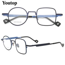 Mismatch Men Titanium Square Glasses Frames Women Round Optical Eyewear Retro Metal Fashion Funky Eyeglass Frames Prescription