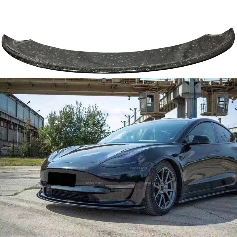 

Customisable Forge Carbon Fiber Front Bumper Splitter Lip Auto Spoiler Lip for Model 3 Car Exterior Accessories Parts