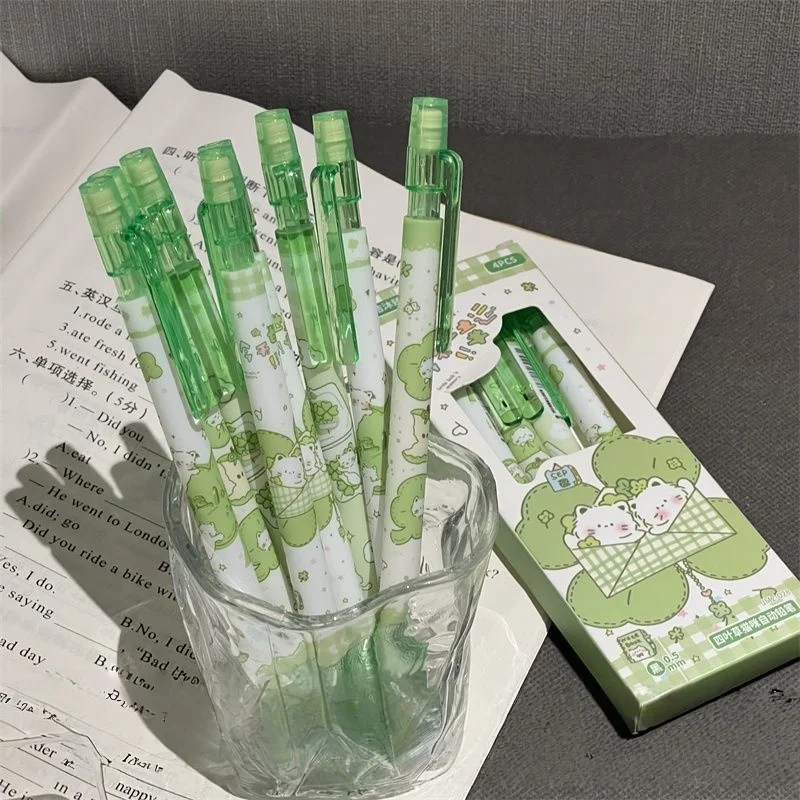 NEW 4Pcs 0.5mm Mechanical Pencils With Eraser Smooth Writing Erasable Automatic Pencil School Office Supplies Student Stationery