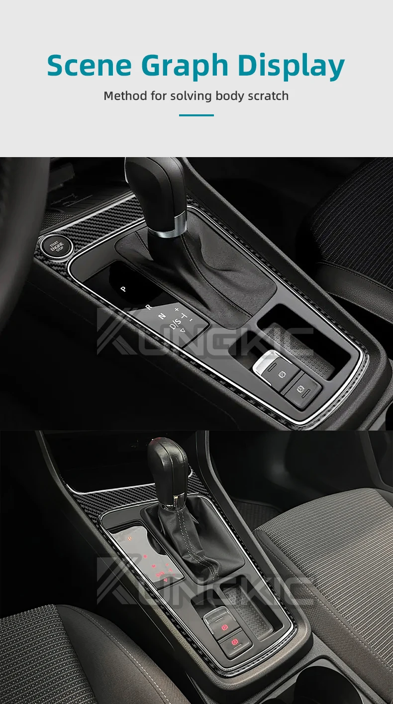 Für Seat Leon 2017 2018 2019 Echte Weiche Carbonfaser-Aufkleber LHD RHD Auto-Schalthebel-Außenrahmen-Verkleidung Innenraum-Zubehör – Detail 9