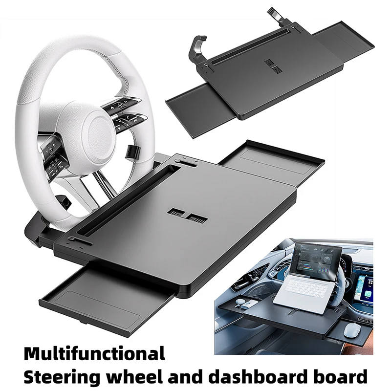 Portable Car Laptop Computer Desk Mount Stand Eat Work Car Steering Wheel Dining Table Bracket Drink Food Coffee Tray Board