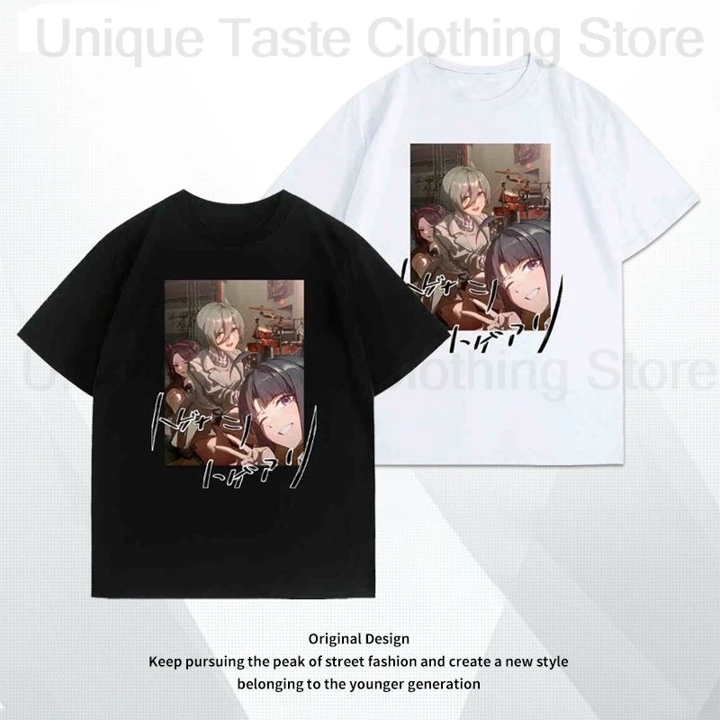 Anime MÄDCHEN BAND CRY T Hemd Rupa ISERI NINA KAWARAGI MOMOKA Cartoon Print T-shirt Mode Männer Frauen Baumwolle Kurzarm T Top