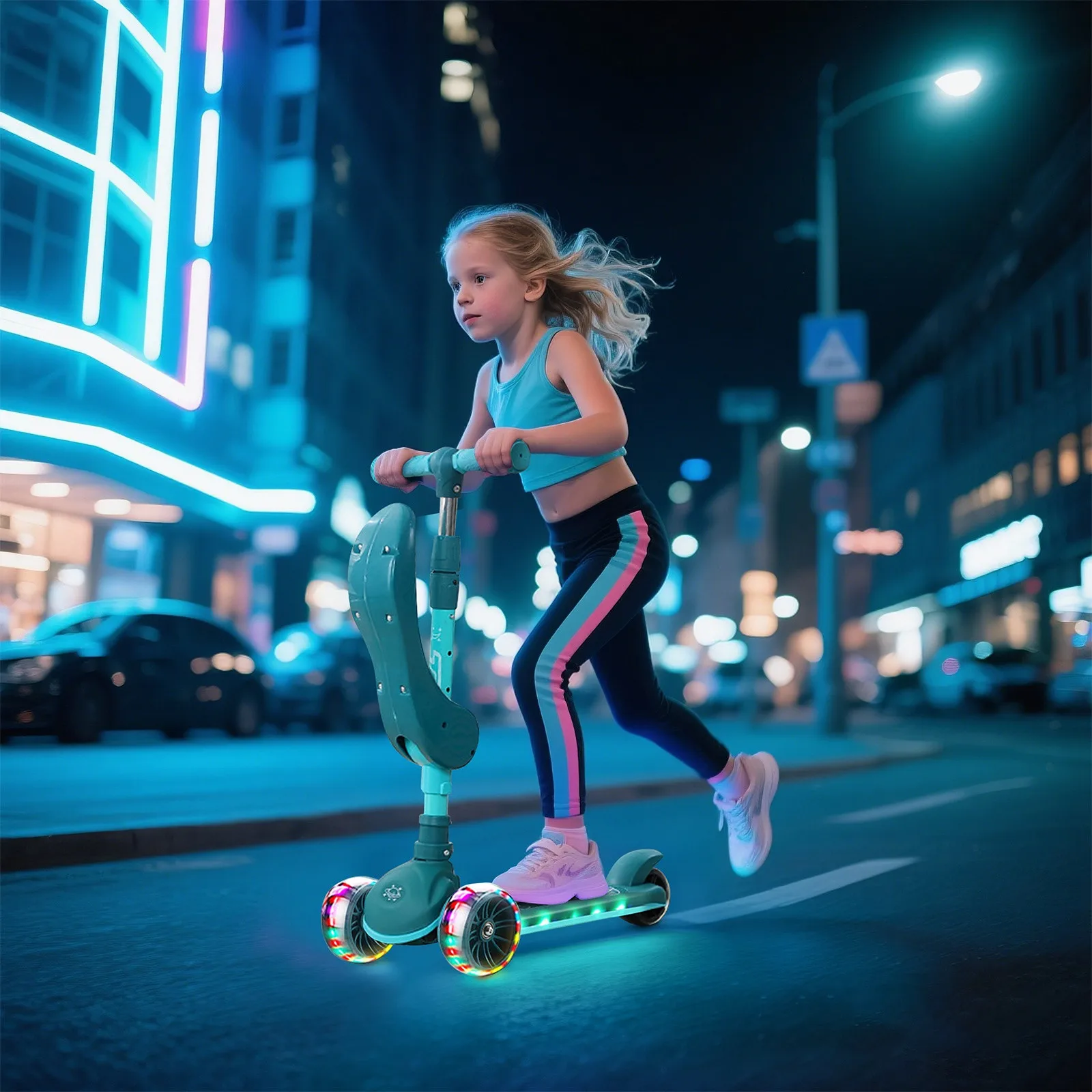 

Children's Scooter Children's Car Three-wheeled Scooter Scooter Big Wheels Silent Belt Music Seat