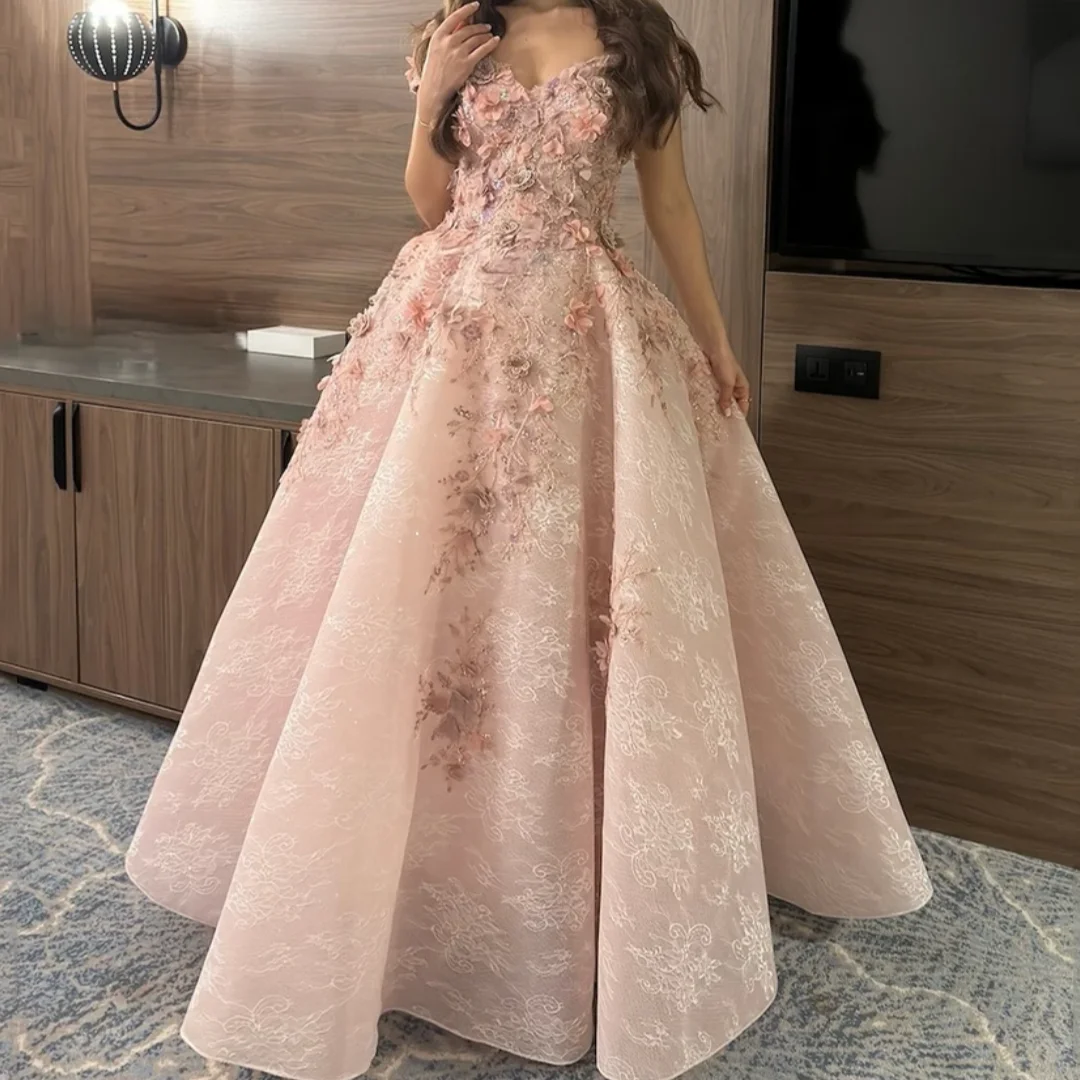 

Платье трапециевидной формы с открытой спиной и аппликацией длиной до пола, драпированное вечернее платье из тюля с открытыми плечами, роскошное вечернее платье без рукавов по индивидуальному заказу