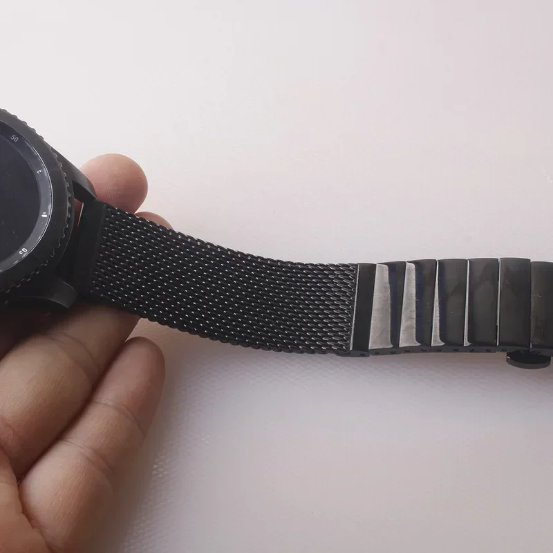 الصلبة الفولاذ المقاوم للصدأ الأشرطة القيادة حزام (استيك) ساعة نشر مشبك القرش شبكة مصقول الأعمال حزام (استيك) ساعة سوار 18/20/22/24 مللي متر #4
