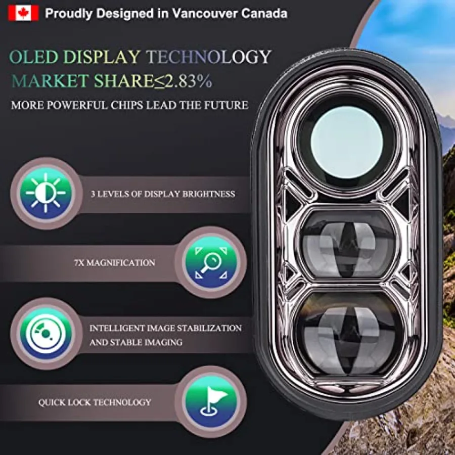 Hoge precisie hellingmodus met scanfunctie voor golfafstandsmeter Pole Vlagvergrendeling en trilwaarschuwing tot 2500 meter OLED Di