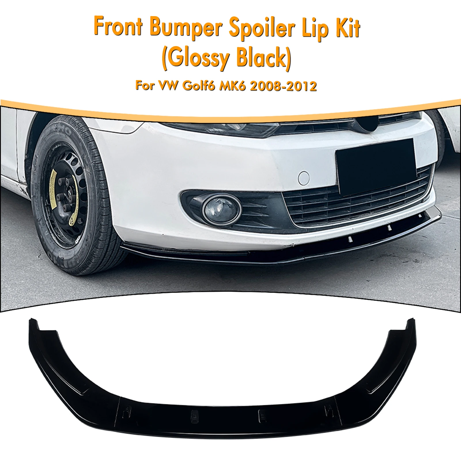 

Накладка на передний бампер, спойлер, разделитель губ для Volkswagen VW Golf MK6 2008-2012, базовая модель