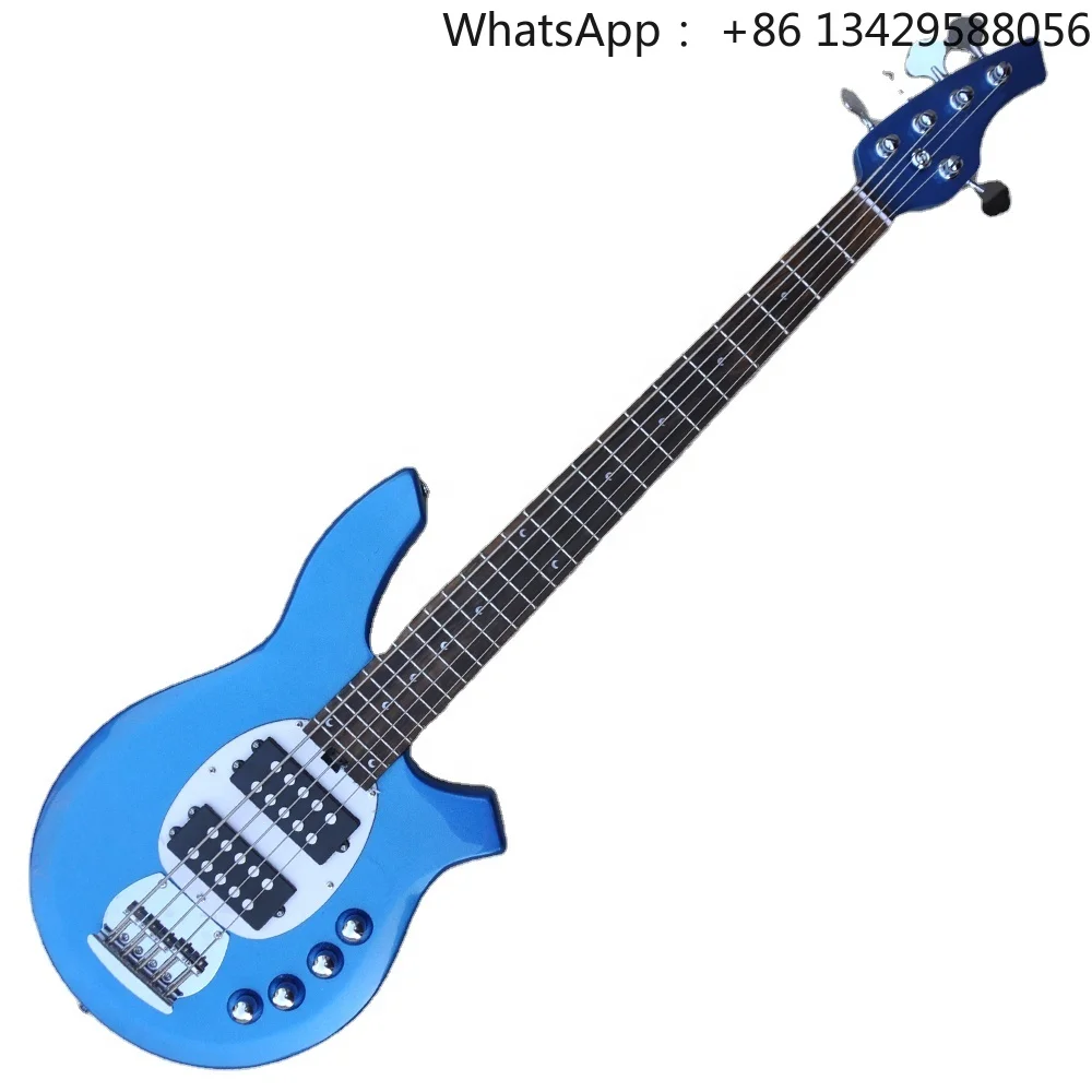 Flyoung 5 Strings Metal Blue Electric Bass Guitar Musical instruments Bass Guitar Bajo Electrico