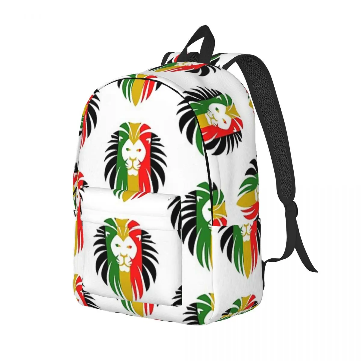 

Rasta Lion Stripe Backpack Daypack Large Capacity Kids BookBag School Bag Shoulder Bags for Boys Girls