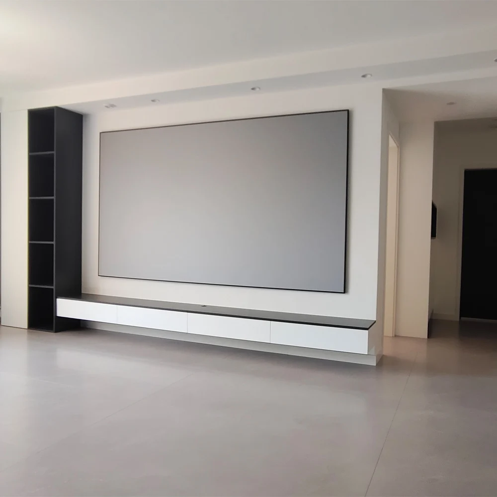 

PerfecTisan Projection Screens for Home Theater 4K HD ALR Long Throw Projection Screens 120 Inch Fixed Thin Frame Screen