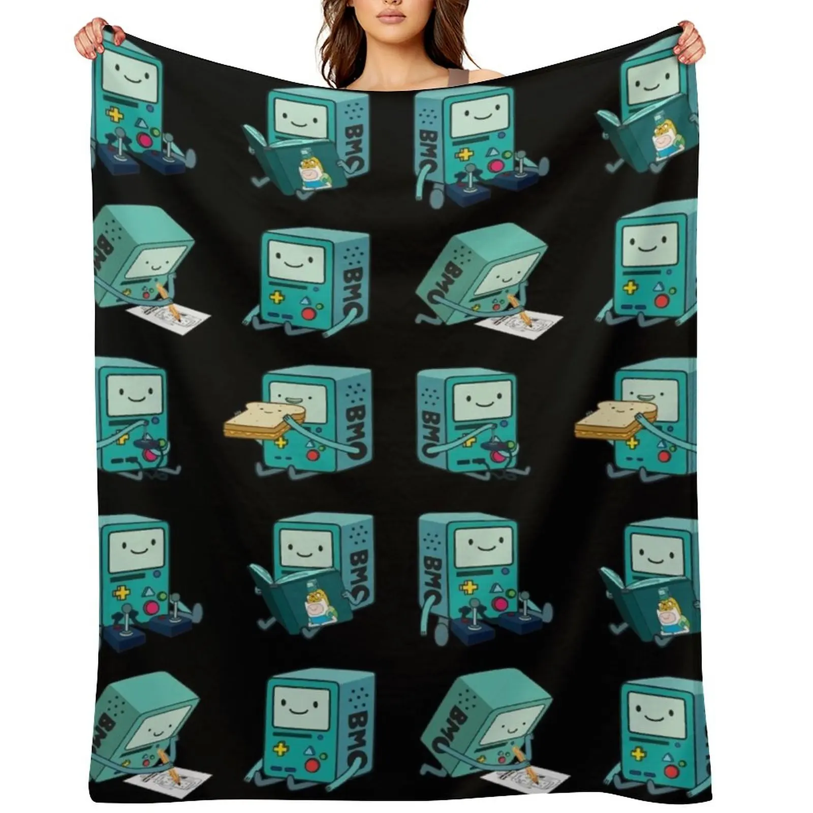 

BMO Throw Blanket Sofas Blankets For Baby Retros halloween Blankets