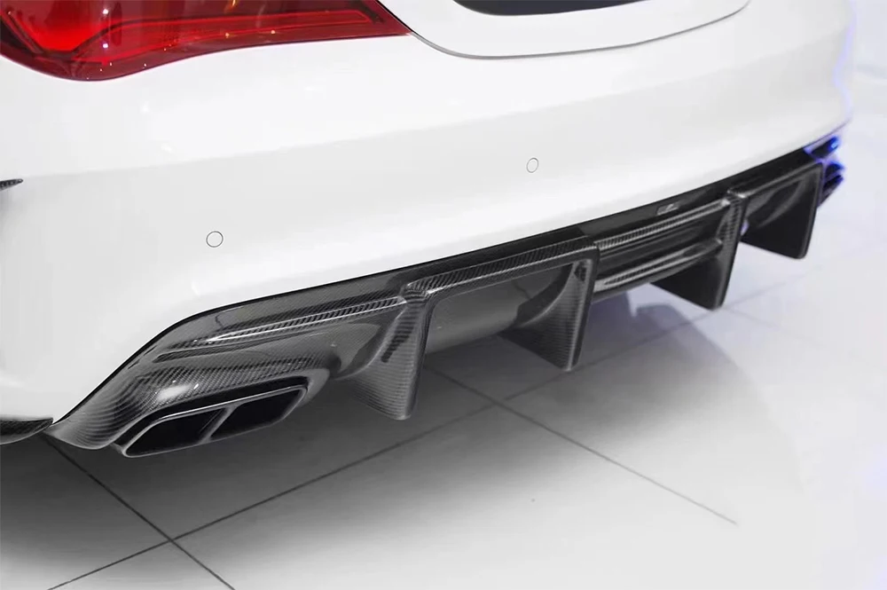 W117 CLA-Class AMG FD Style CF Rear Lip n Tail Throat Carbon Fiber Material FD Rear Diffuser For 2013 to 2019 CLA220/260/45 AMG