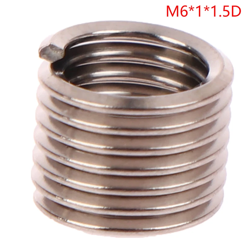 Inserto de rosca de alambre Helicoil de acero inoxidable M6 X 1,0 1.5D insertos de reparación de hilo de alambre Helicoil