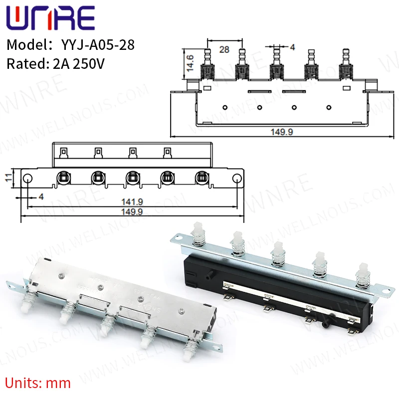 Power Switch YYJ-A05-28 Range Hood TV Home Appliance Switch With Spring 2A 250V Self-locking Button Accessories Button