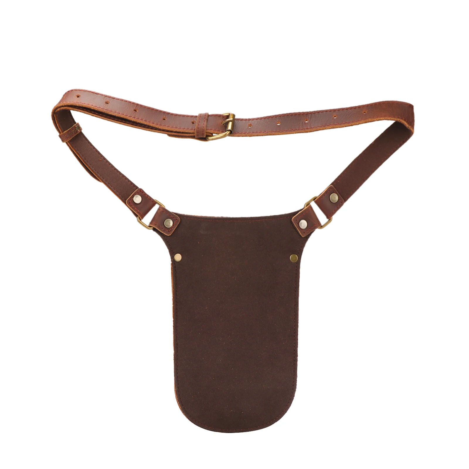 Tourbon Leather Gardener Carry Pouch Florists Tool Belt Bag Gardener Holster Carpenter Holster 4 Pockets Adjustable Brown