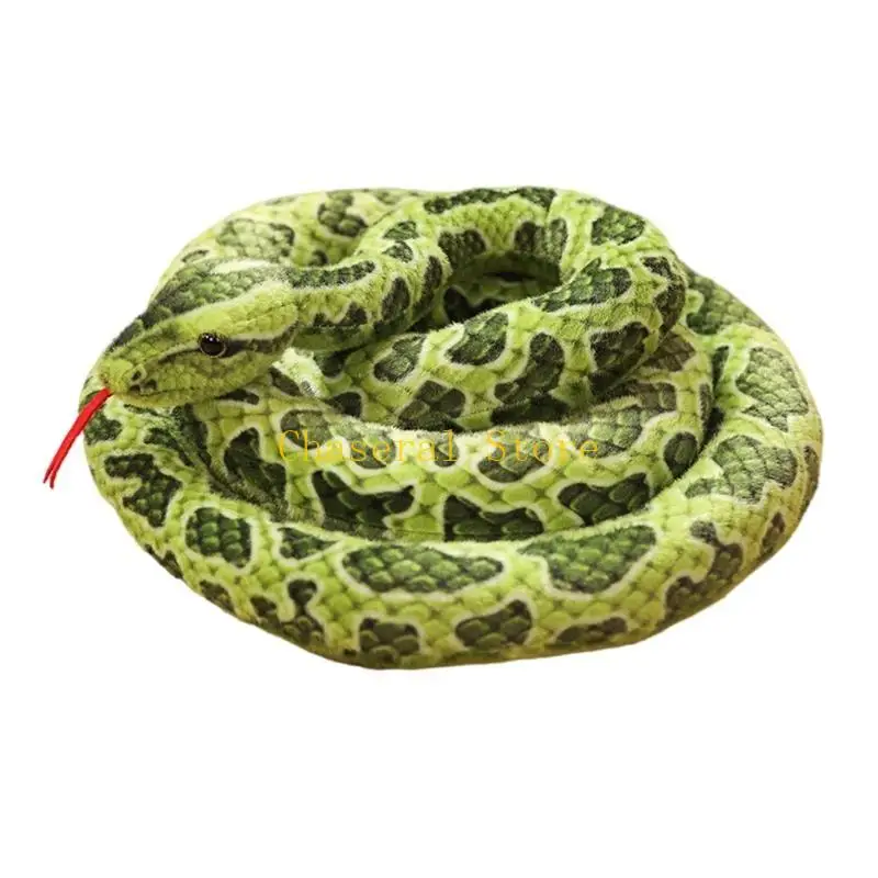 E7CE Stuffed Animals Oversized Snake Halloween Pranks Toy Soft Snake Figure Toy