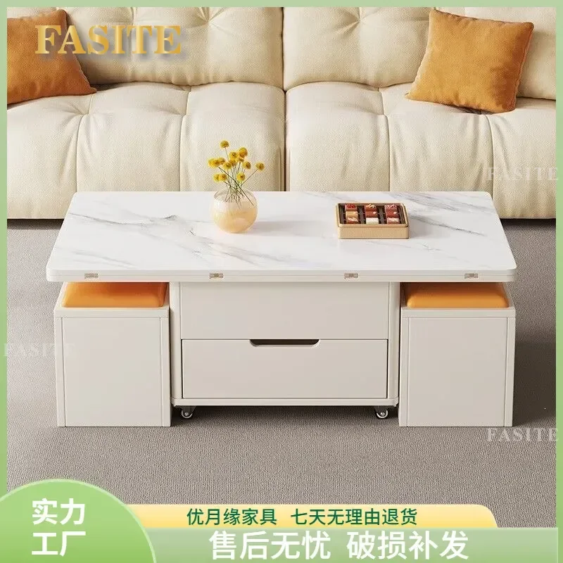 For Small Apartment Modern Simple Lifting Coffee Table Dual Purpose Folding Dining Tea Table Multi Functional Deformation