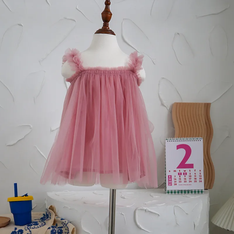 

Special Clearance Summer Girls' Dress Ruffled Baby Strap Mesh Dress Princess Dress Puffy Dress