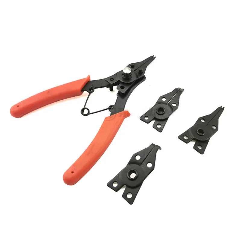 

New! 4 In 1 Circlip Pliers Set Snap Ring Pliers Multi Crimp Removable Plier Head Retaining Circlip Pliers Hand Tools