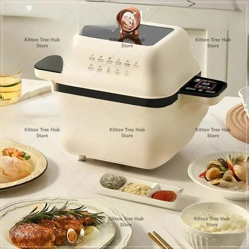 Automatic Cooking Robot Fully Automatic Rotating Stir Fry Smart Home Lazy Pot Fried Rice Machine Multifunctional 220V