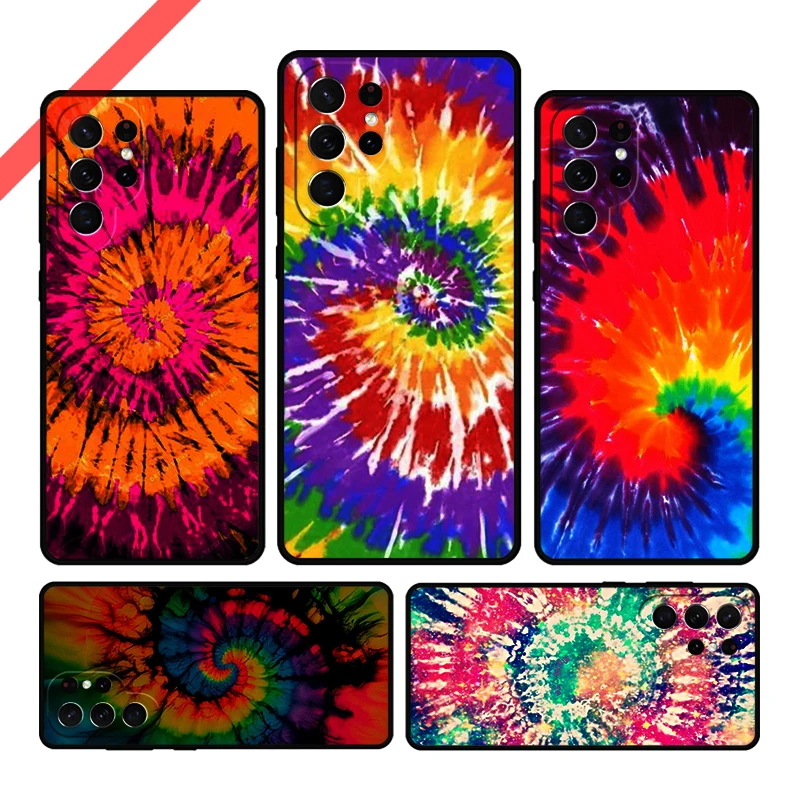 Tie Dye Pattern Batik Rainbow DIY Printing Drawing Phone Case For Samsung S20 FE S21 S10 S23 Plus S24 S22 Ultra Note20 S9 Cover