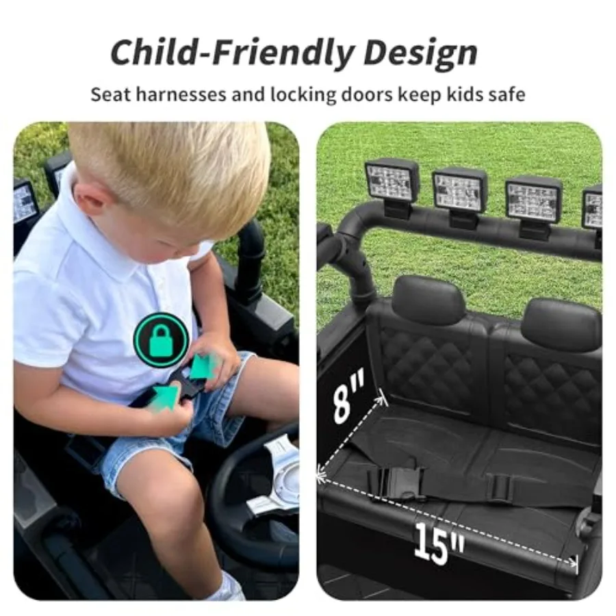 Ride on Car Toy 24V Electric Car for with Remote Control 2x200W Motors - Black