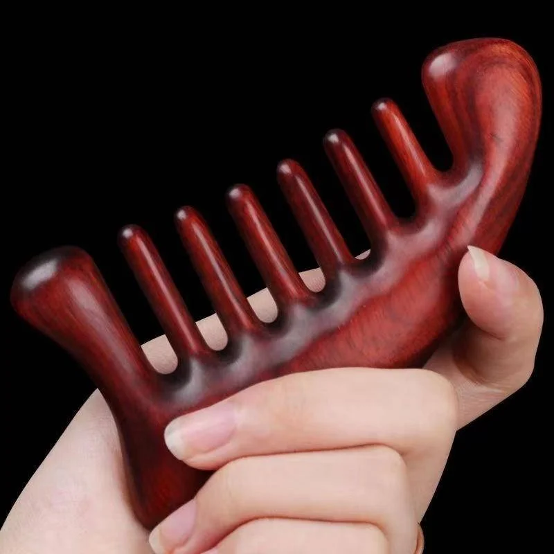 

Natural Wood Wide Tooth Hair Comb No Static Green Sandalwood Head Scalp Massage Wooden Combs for Men and Women Gift