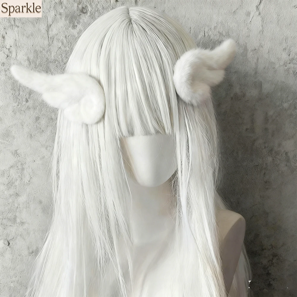 Handmade Plush Mini Wings Hair Side Clips feather Cosplay Hair Accessory Subculture Pair Clips Ins Trendy Hair Decoration