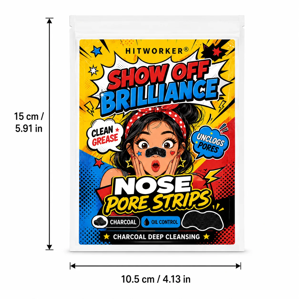 10PCS Charcoal Nose Care Strips, Flexible Easy-Peel Nose Cleansing Strips for a Fresh Clean-Looking Daily Beauty Routine