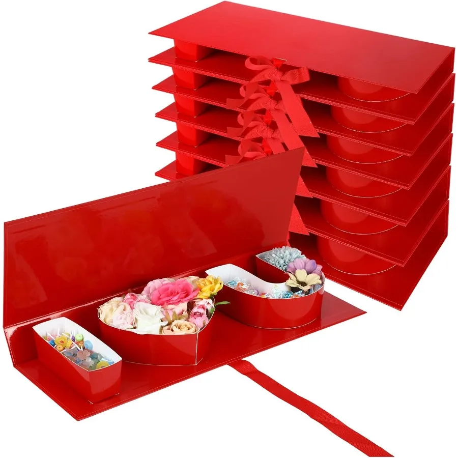 

6 Pack Valentine's Day Empty I Love U Flower ox Cardoard Letter Saped Fillale eart Gift ox for Wedding Galentine's Day Arranmen