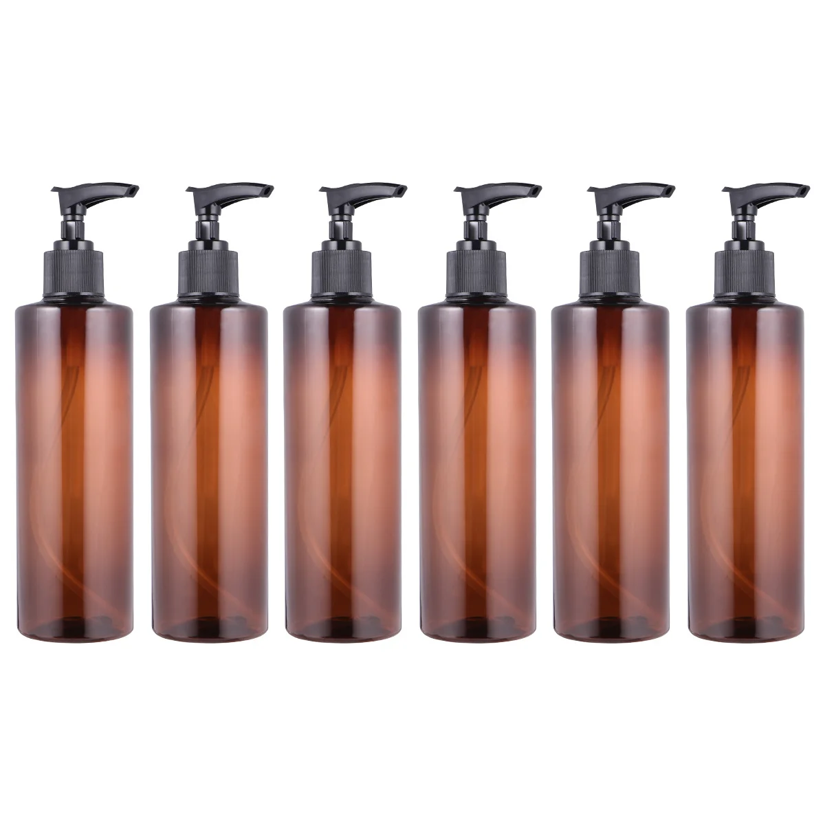 

6Pcs Plastic Press Pump Bottle 250ml Refillable Pet Travel Container for Shampoo Shower Gel Liquid Soap Empty Bottle