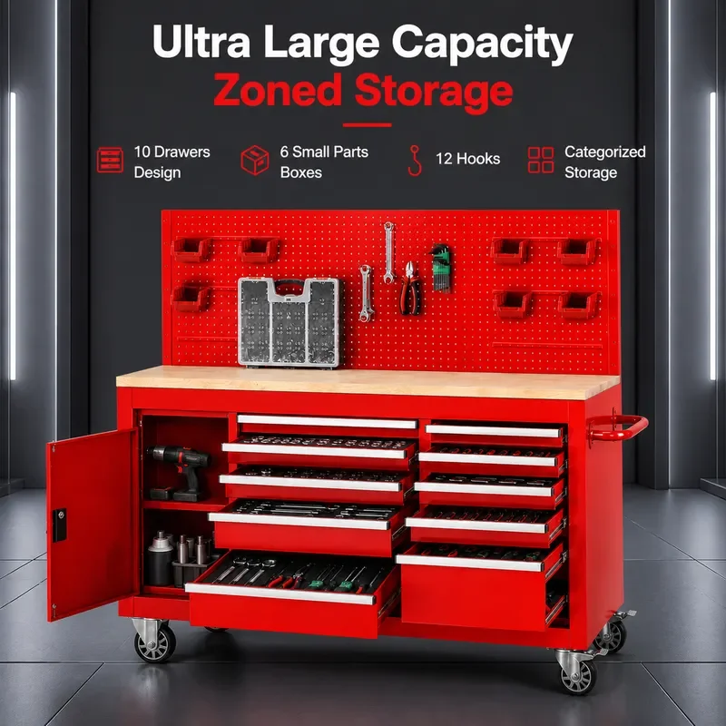 Heavy Duty Industrial Tool Cart Multi Pump Maintenance Workbench with Hanging Plate Auto Repair Workshop Removable Tool