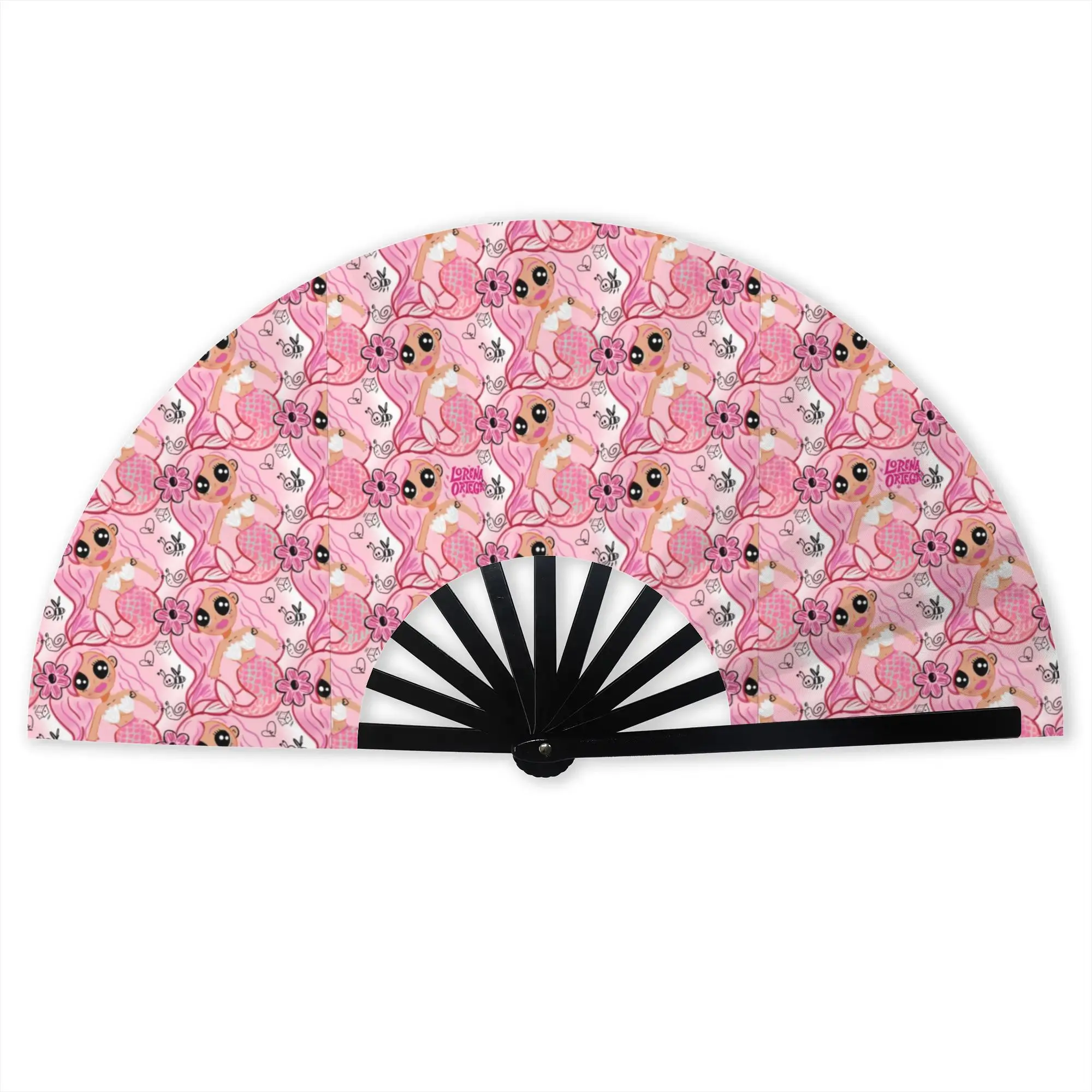 Customized Singer Karol G Portable Pocket Fan Camping  Polyester Folding Fan Chinese Dance Handheld Cooling Fans